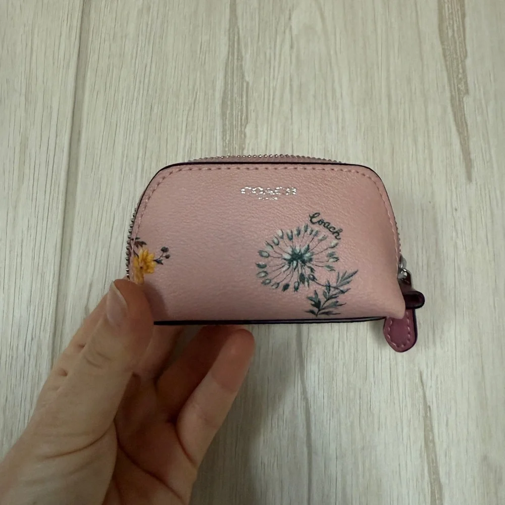 Coach Pink Floral Women's Small Pouch - Picture 3 of 6